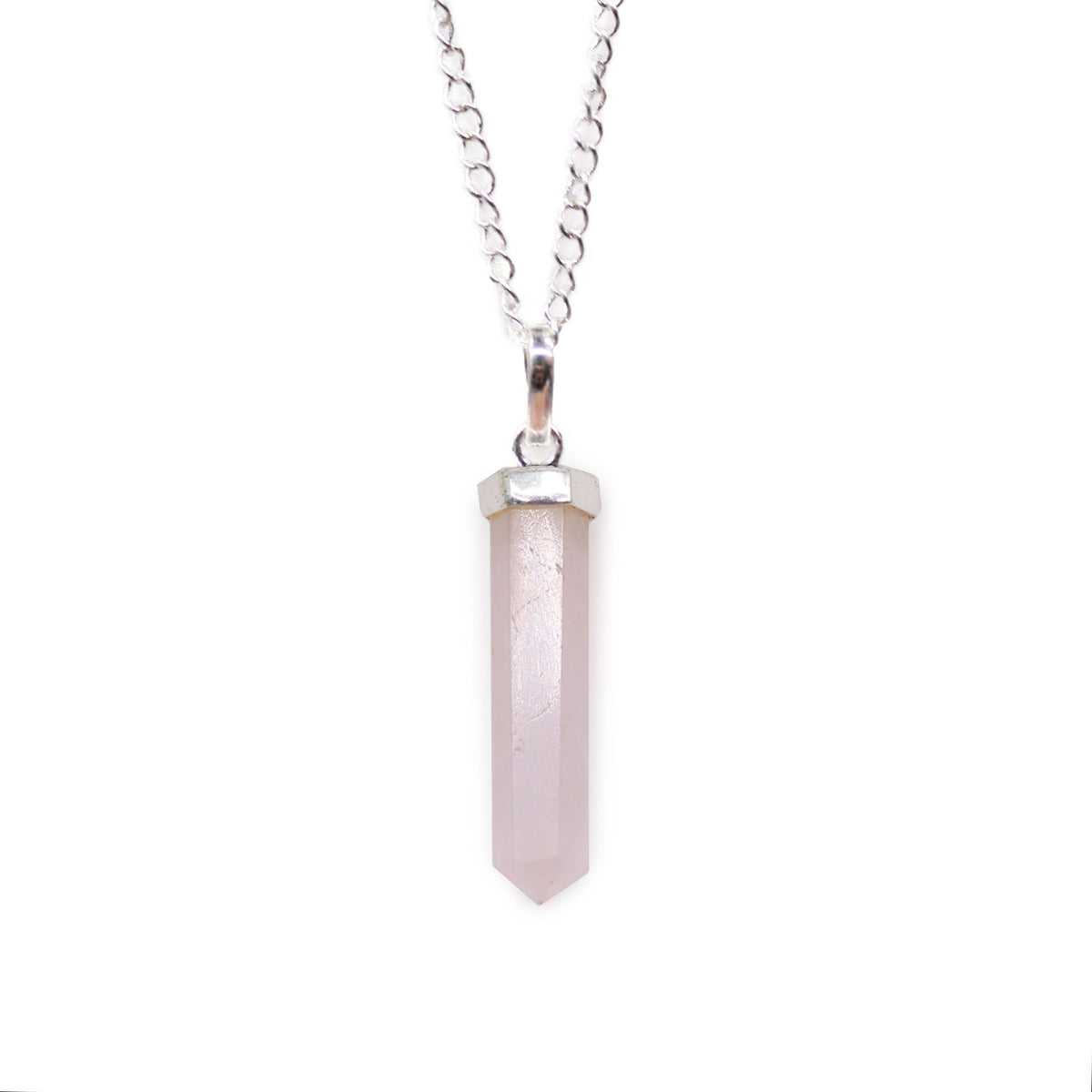 Rose Quartz Point Pendant Necklace – view 5