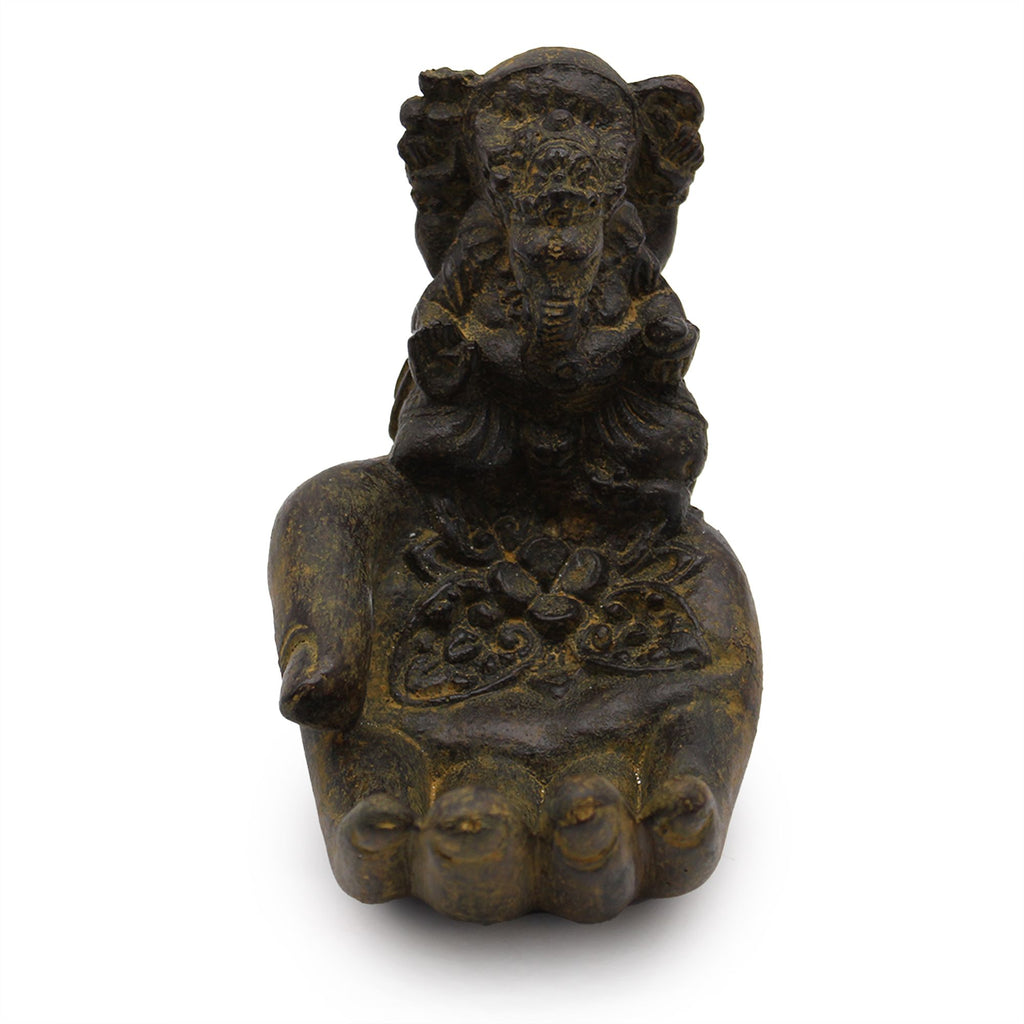 Ganesh and Hand Incense Burner in Antique Finish