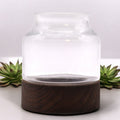Small Shaped Terrarium, Dark Tung Wood, 12x13cm