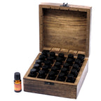 Carved Mango Wood Essential Oil Box - Square, Holds 25 Bottles – view 2