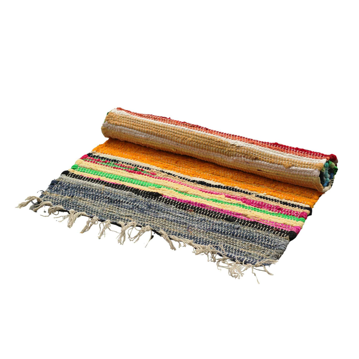 Small Rag Rug, Rainbow Colours - 50 x 90cm – view 3