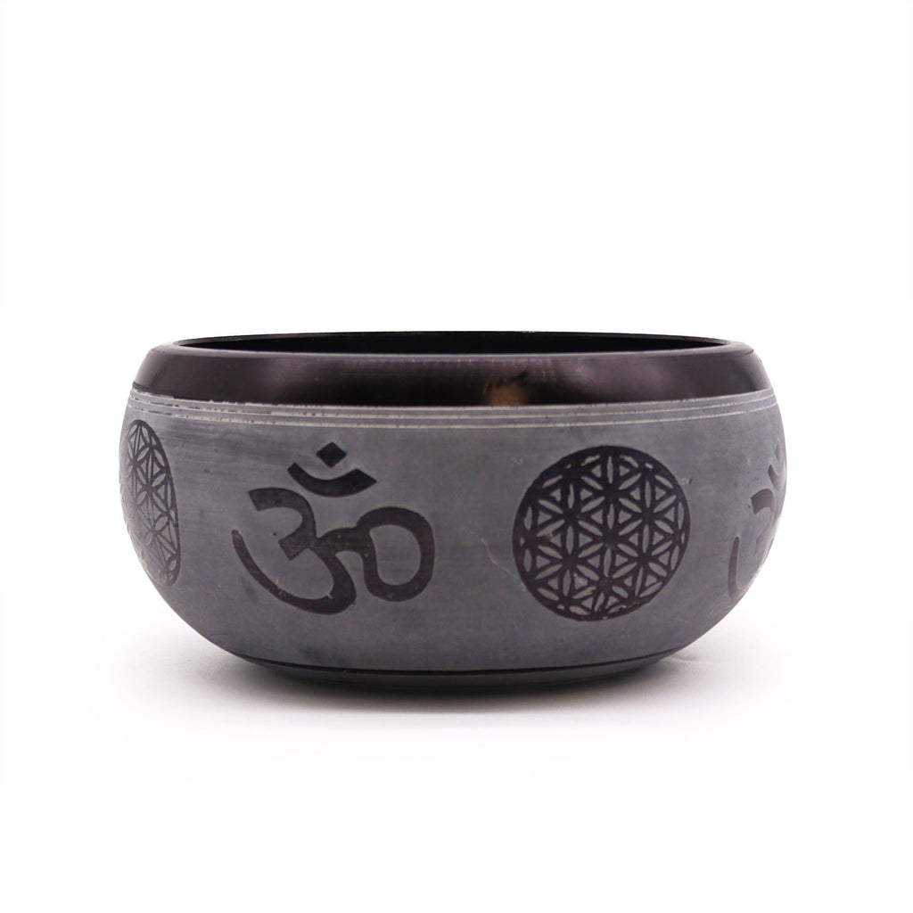 Earth Powder Singing Bowl - Om Five Buddha (16cm)