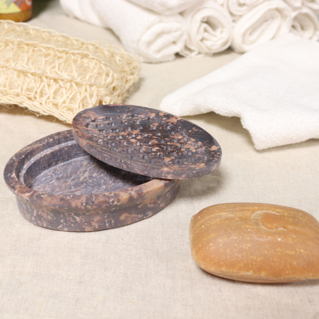Soapstone Soap Dish & Drainer, Oval – view 4