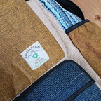 Large Boxy Hemp Backpack - Teal & Turmeric – view 3