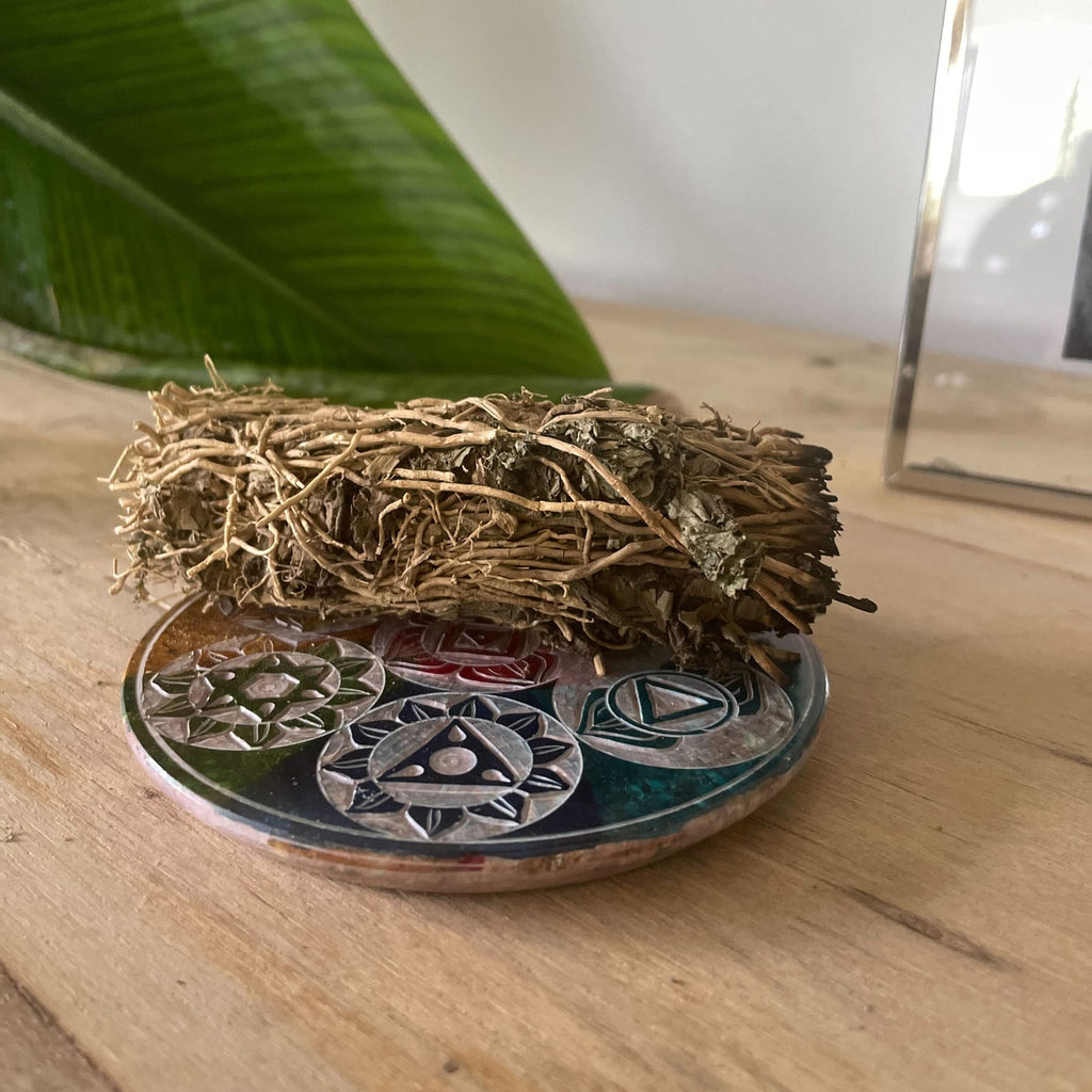 Soapstone Disc Incense Holder 10cm - Seven Chakra – view 3