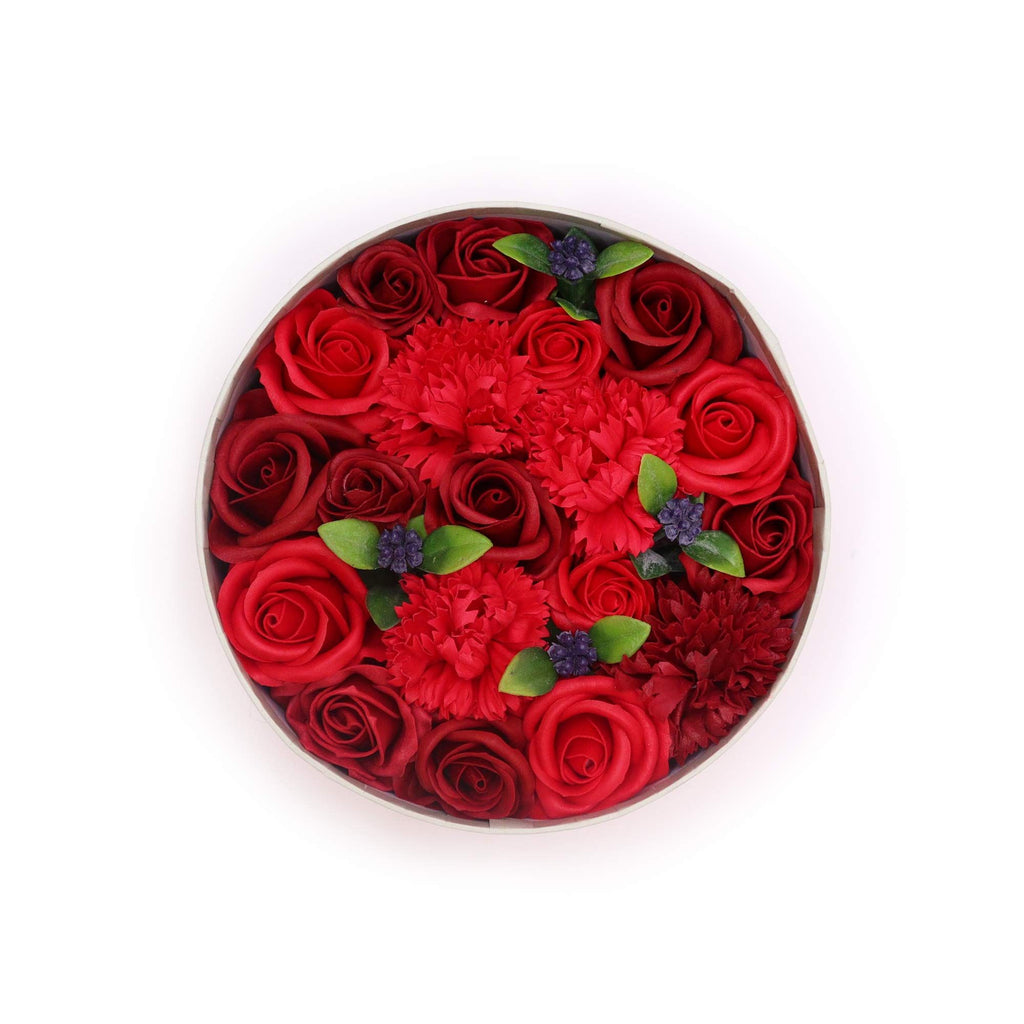Round Soap Flower Gift Box - Classic Red Roses – view 2