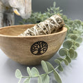 Wooden Ritual Offering Bowl - Tree of Life - 14x7cm