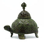 Brass Verdigris Tibetan Turtle Incense Holder - Large – view 2