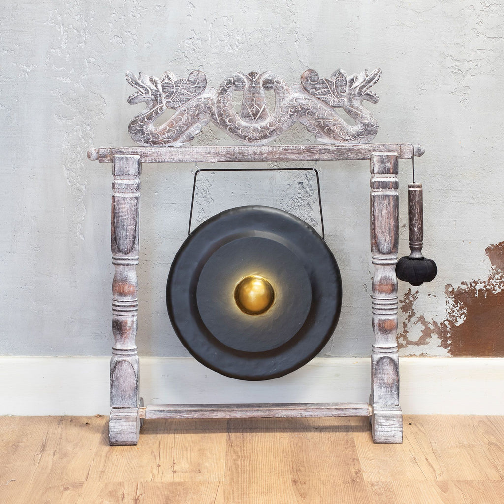 Medium Gong in Black Stand - 35cm – view 2