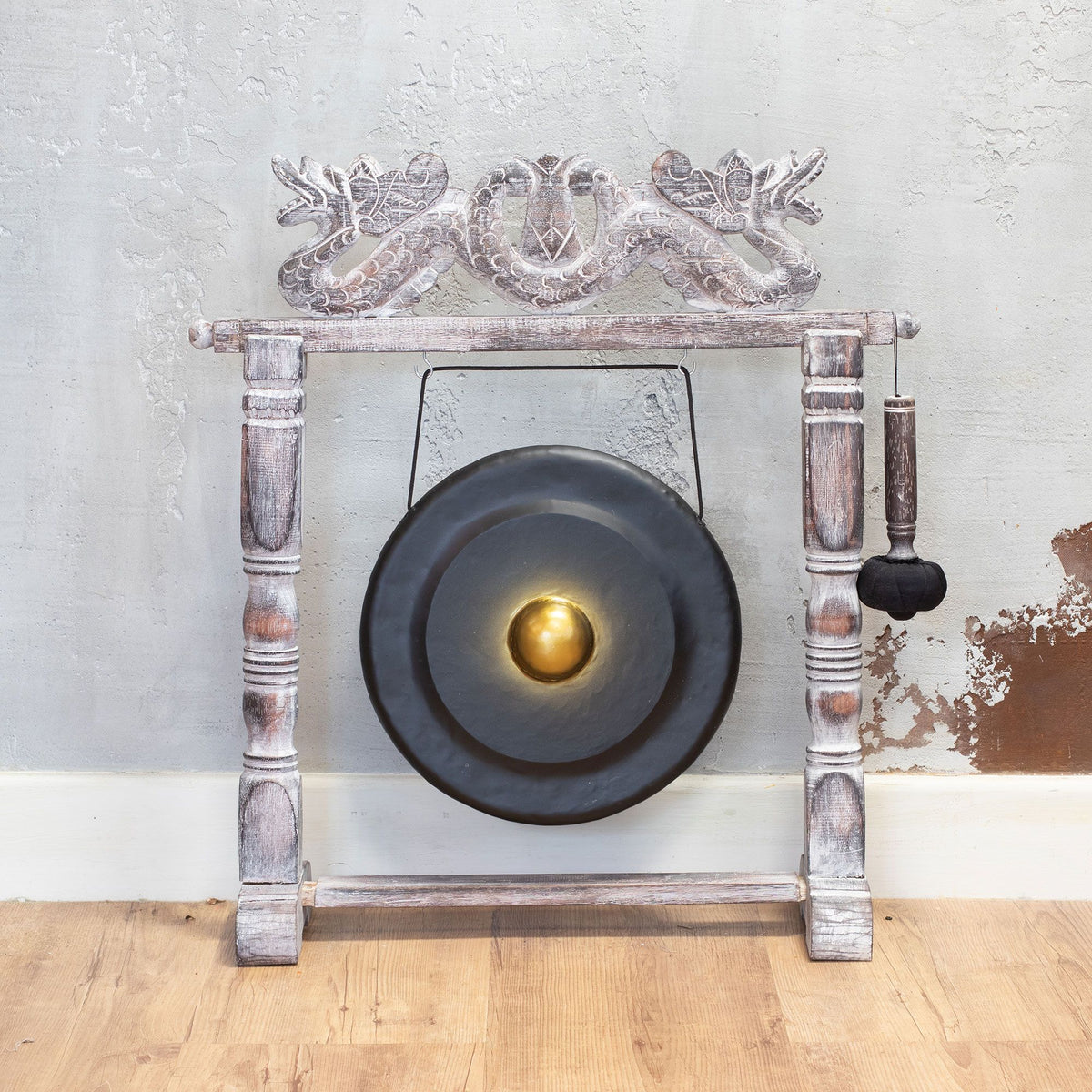 Medium Gong in Black Stand - 35cm – view 2