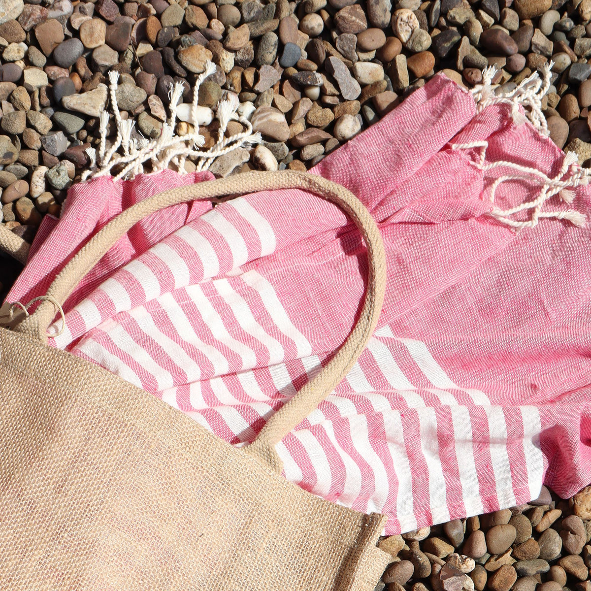 Cotton Pareo Throw - 100x180 cm - Hot Pink – view 2