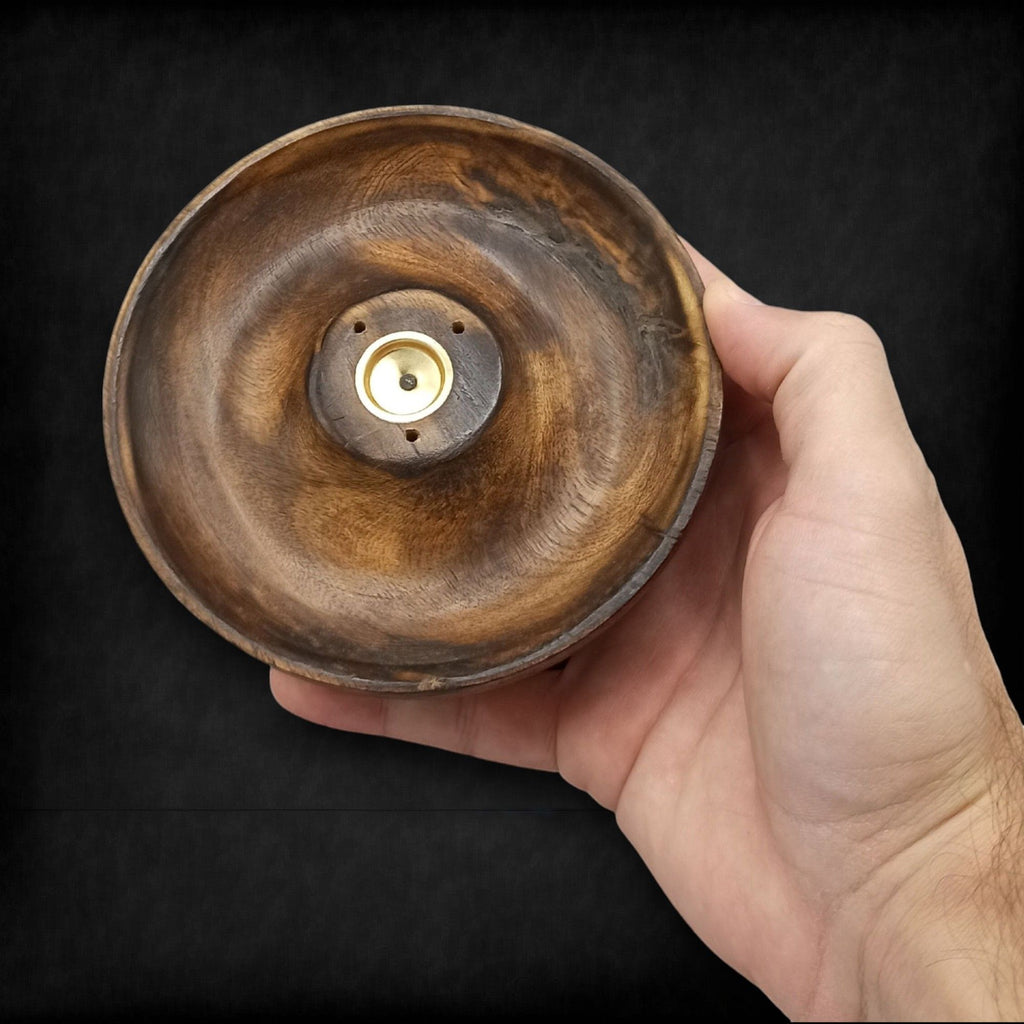 Plain Incense Stick & Cone Burner Disc - Mango Wood – view 2