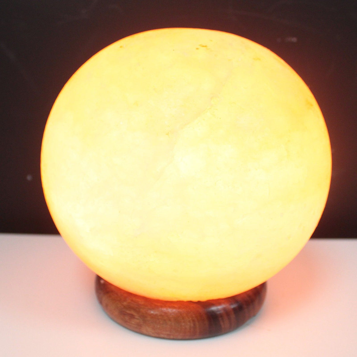 Himalayan Salt Lamp Ball on Large Wooden Base