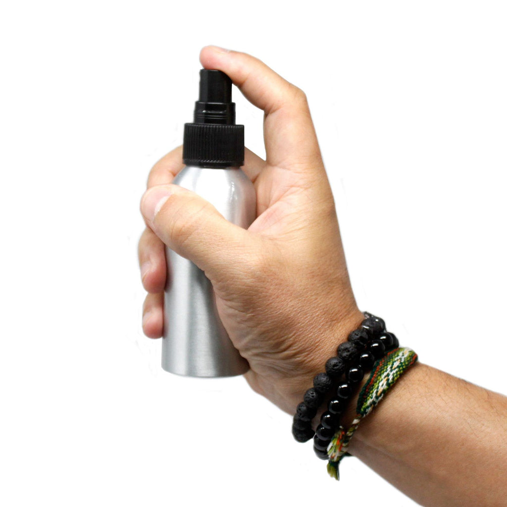 Aluminium Bottle 100ml with Black Spray Top – view 3