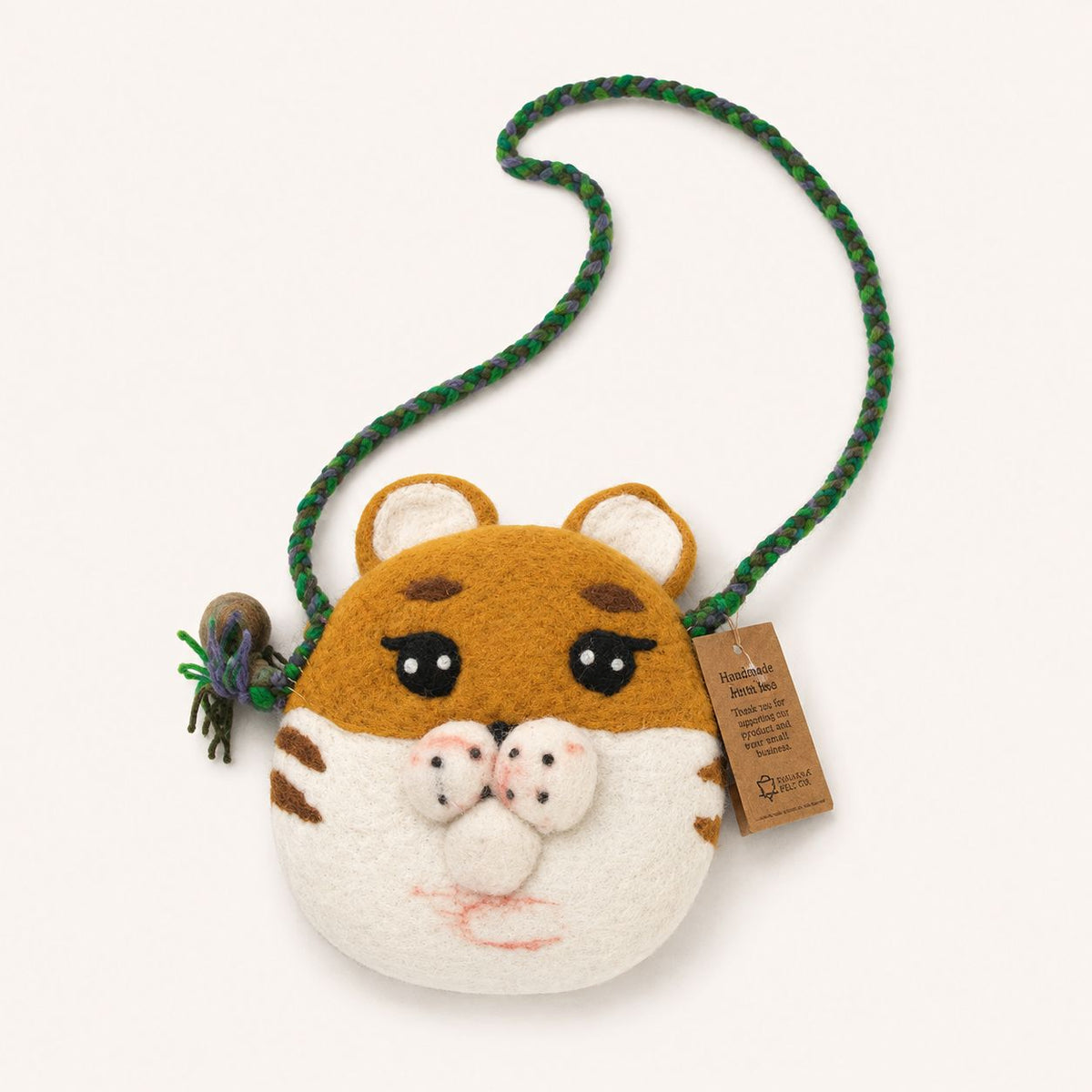 Felted Tiger Bag with Braided Strap – view 4