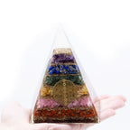 Orgonite Pyramid - Seven Chakra Flower of Life - 70mm – view 2