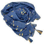 Nomad Sari Sea Blue Pareo with Gold Fish Design – view 7