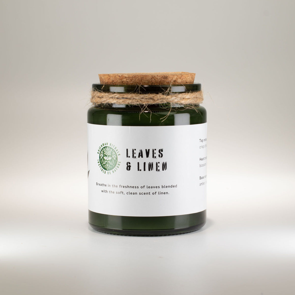 Greenman Woodwick Soy Candle - Leaves and Linen – view 2