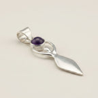 Goddess Amethyst Pendant Necklace on Silver Plated Cord 45cm – view 6