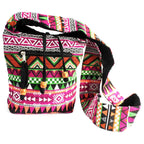 Pink Jacquard Sling Bag - Nepal Style