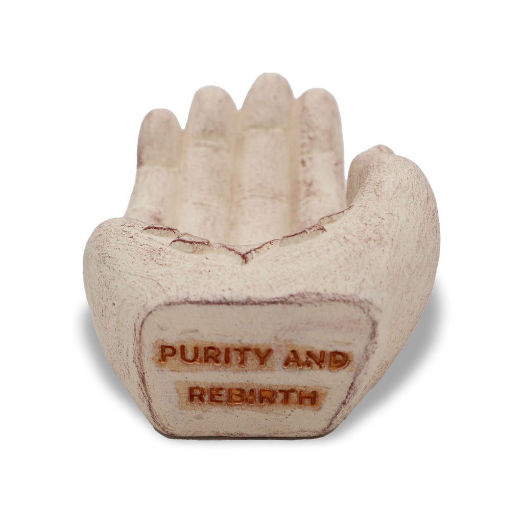 Lotus Hand Incense Burner in White – view 3