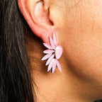 Soft Pink Vintage Glass Angel Wings Earrings – view 7