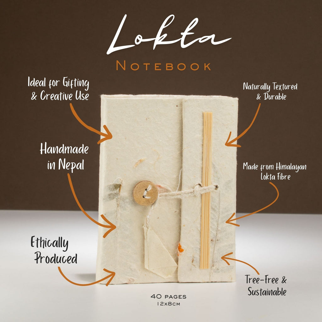 Lokta Pressed Flower Notebook – Mini, 40 Leaves