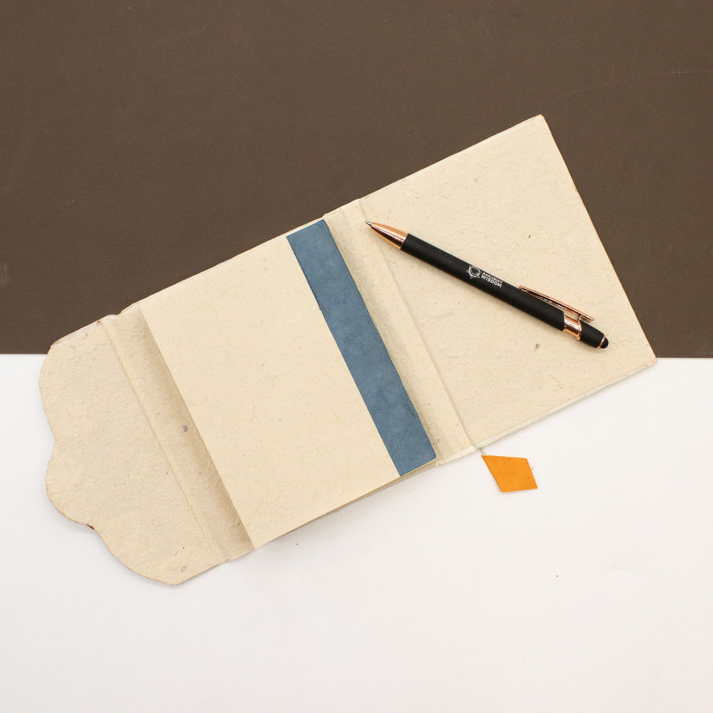 Lokta Pressed Floral Notebook – Medium, Button Lock – view 3