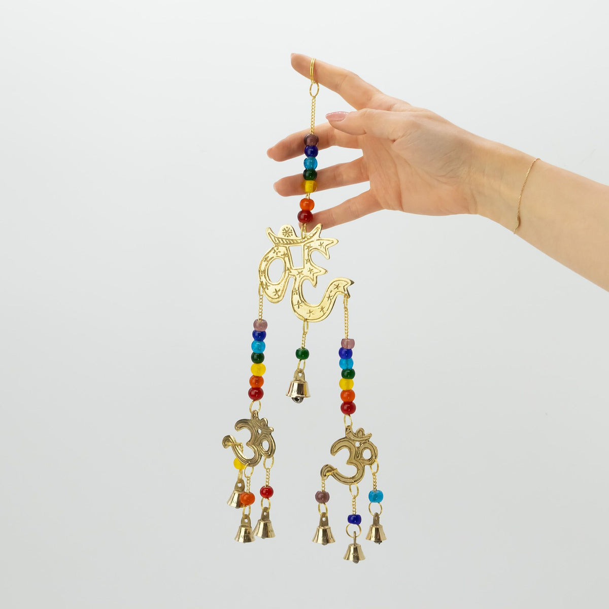Brass Om Wind Chime - 7 Bells, 9.5x32cm