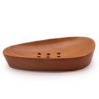 Pebble Shape Mahogany-Style Soap Dish
