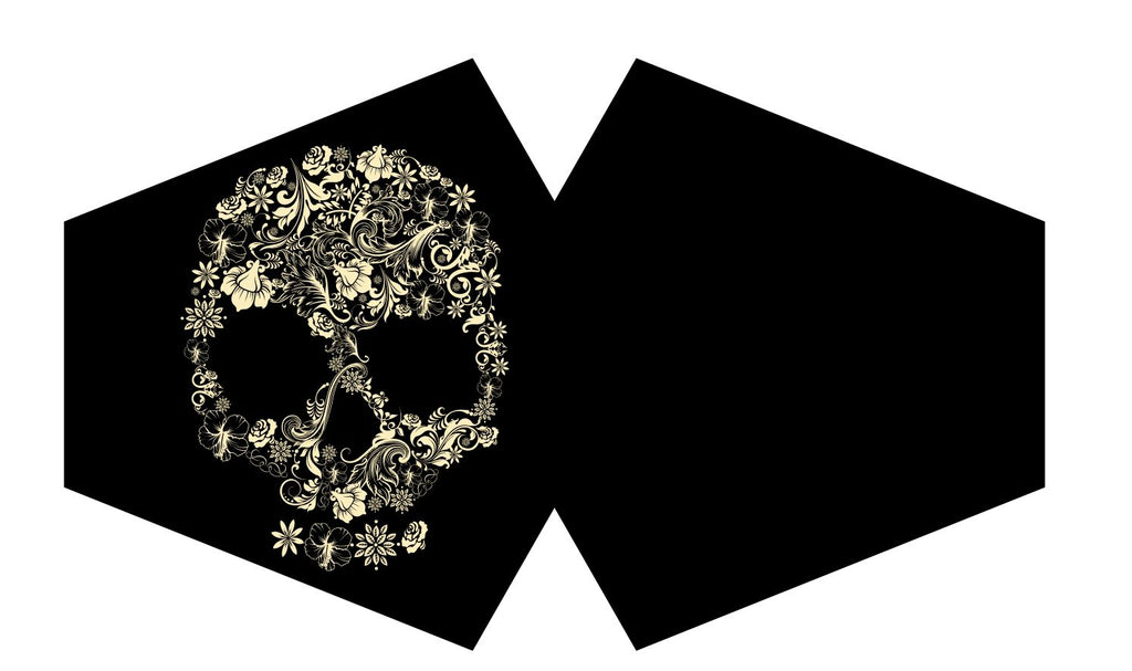 Reusable Fashion Face Covering - Flower Skull Print – view 2