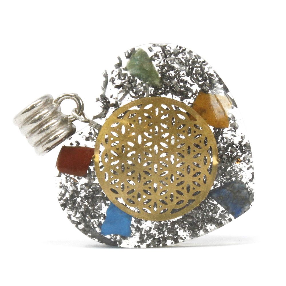 Orgonite Power Pendant - 7 Stone Chakra Heart – view 2