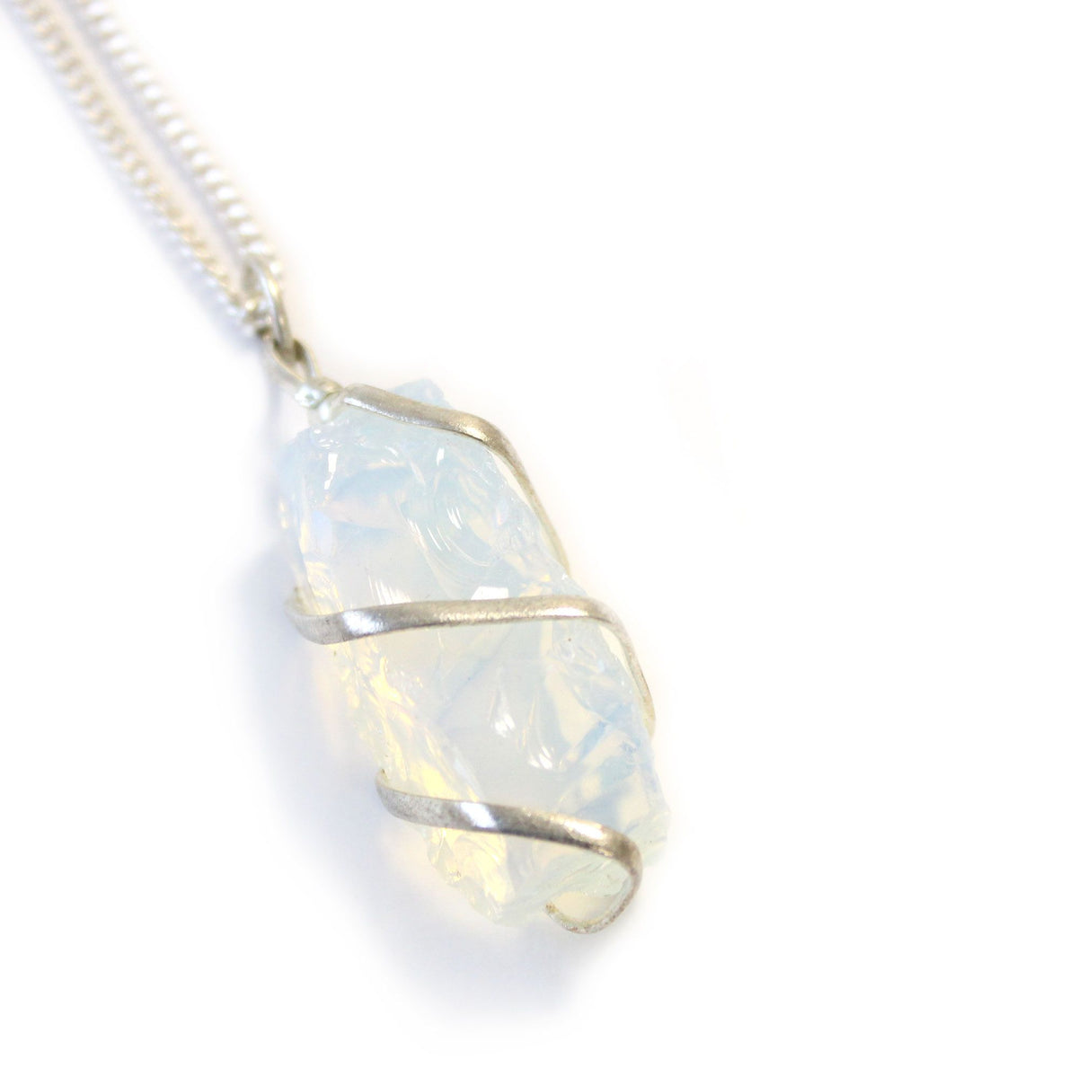 Cascade Wrapped Necklace - Rough Opalite – view 3