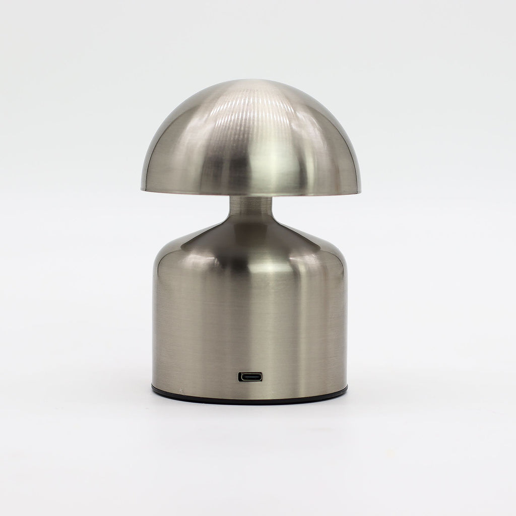 Touch Lamp, Silver Mushroom Dome, USB-C Rechargeable – view 5
