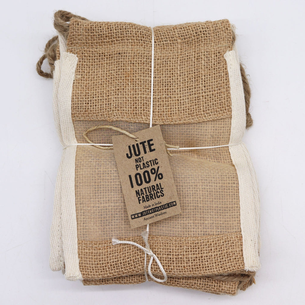 Medium Washed Jute Pouch 21x15cm – view 2