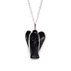 Black Agate Guardian Angel Gemstone Pendant Necklace – view 4
