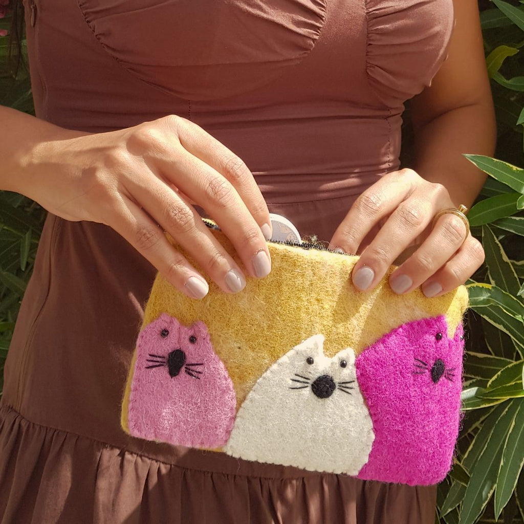 Felt Zipper Pouches Three Fat Cats Set of 3 – view 5