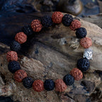 Rudraksha Buddha Bangle Mala - Mixed Wood Beads – view 2