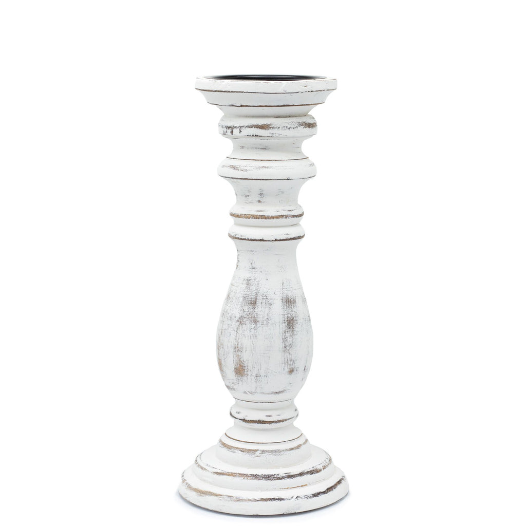Whitewash Mango Wood Candle Stand - Medium 30x10cm – view 5