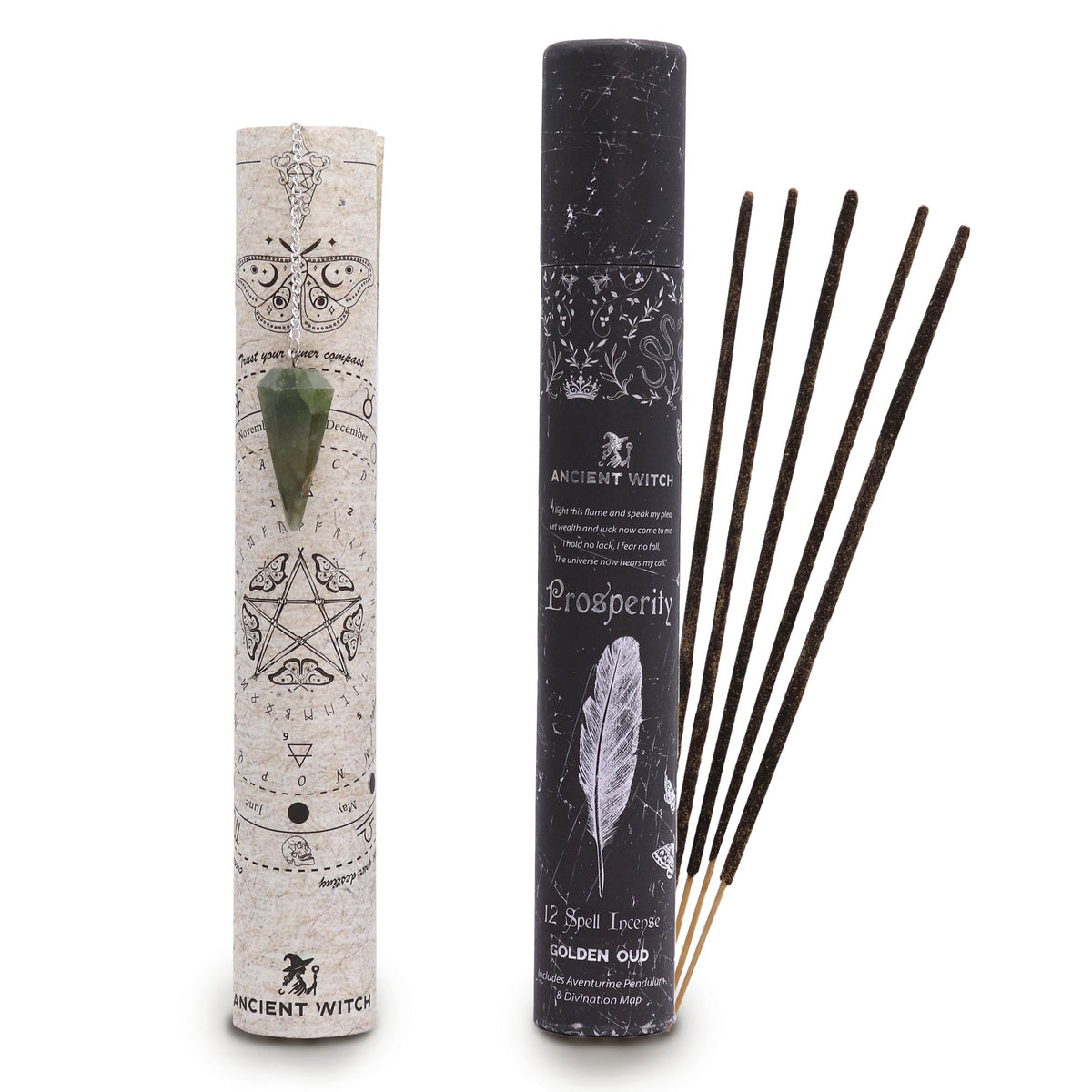 Ancient Witch Prosperity Incense with Aventurine Pendulum – view 7