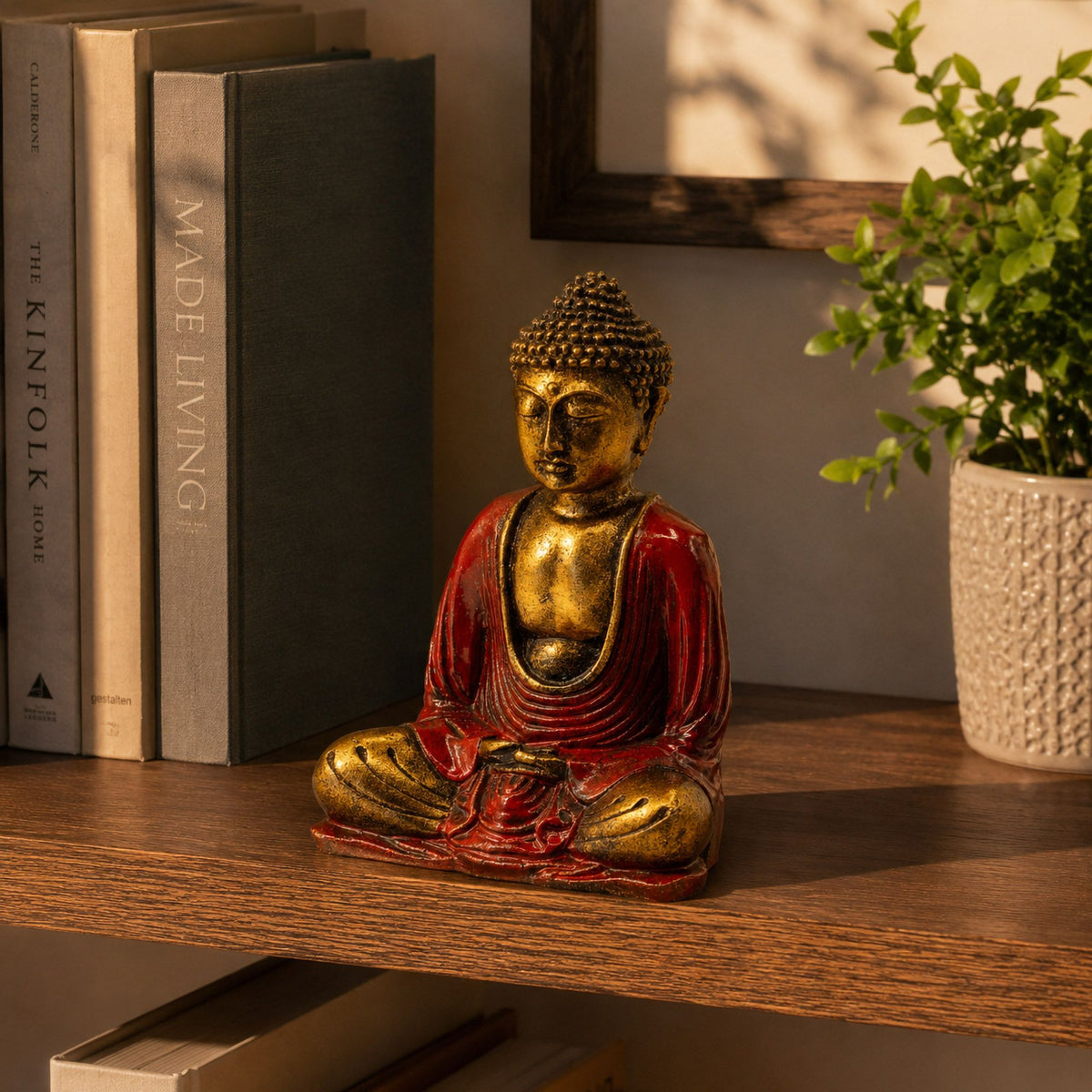 Red & Gold Buddha Statue - Medium – view 2