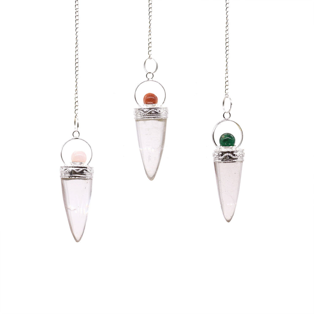 Rock Crystal Cone Pendulum - Assorted