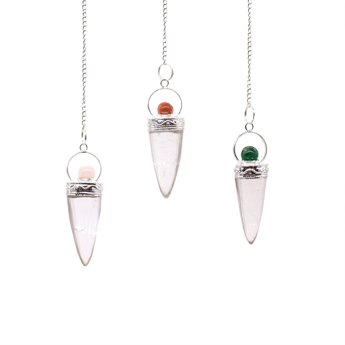 Rock Crystal Cone Pendulum - Assorted