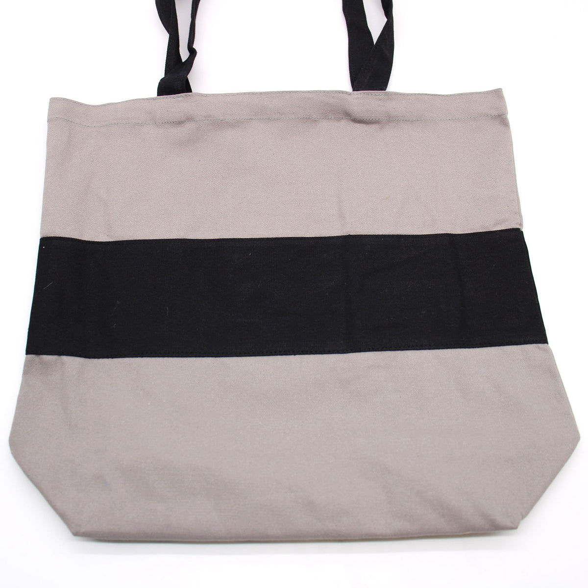 Two Tone Cotton Bag 38x42x12cm Grey and Black – view 3