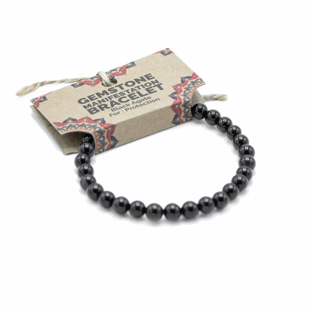 Gemstone Manifestation Bracelet - Black Agate - Protection – view 2