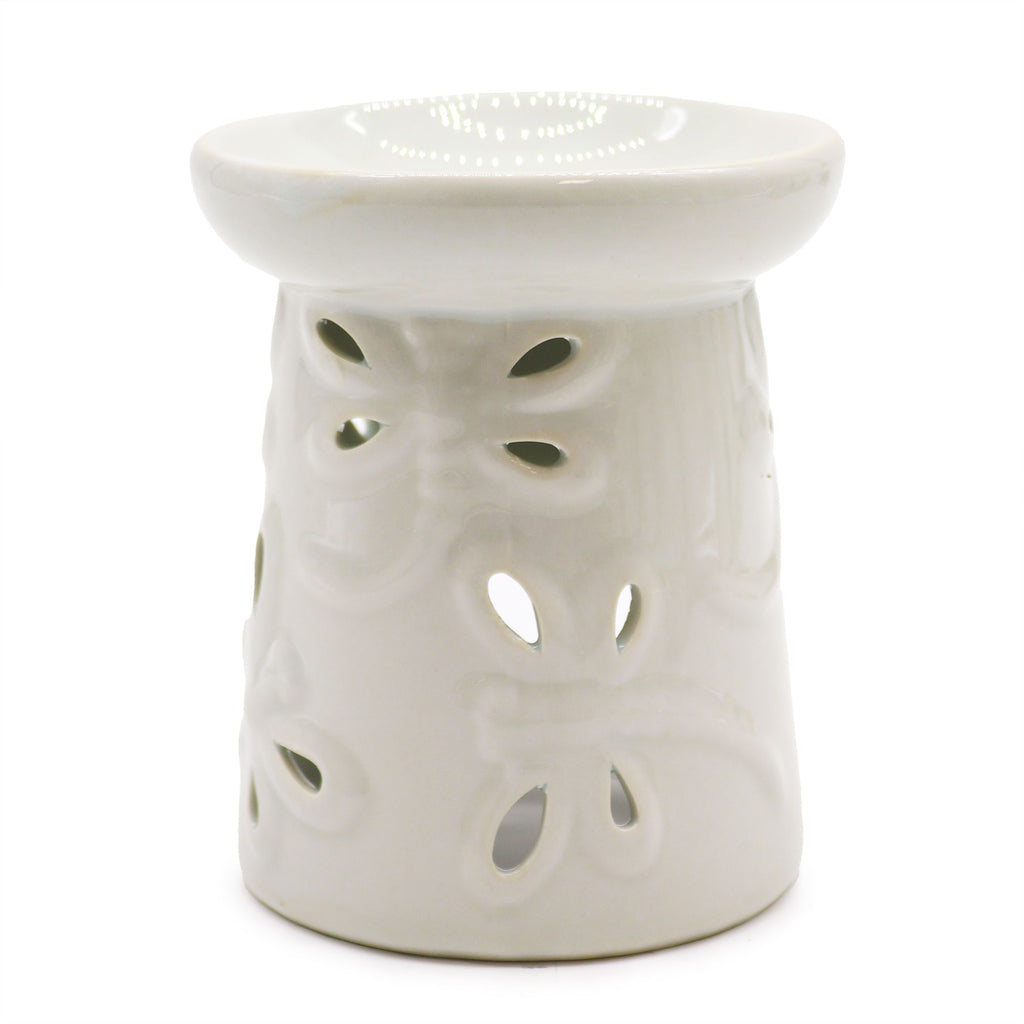 Classic White Ceramic Oil Burner - Dragonfly – view 3