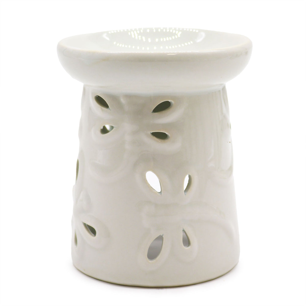 Classic White Ceramic Oil Burner - Dragonfly – view 3