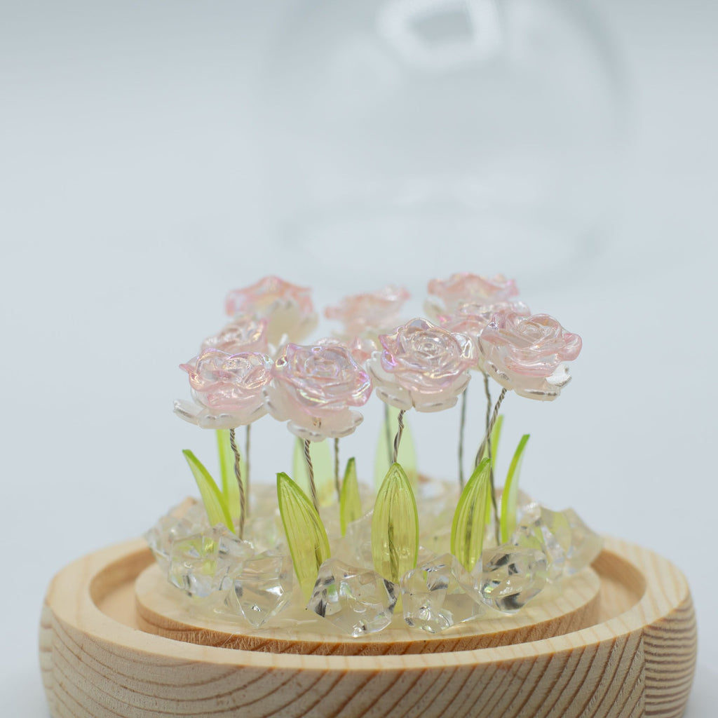 Floral Glow Dome - 10 Pink Roses, LED USB – view 4