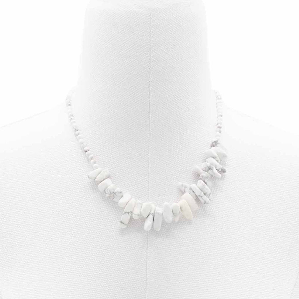 White Jasper Longstone Gemstone Necklace