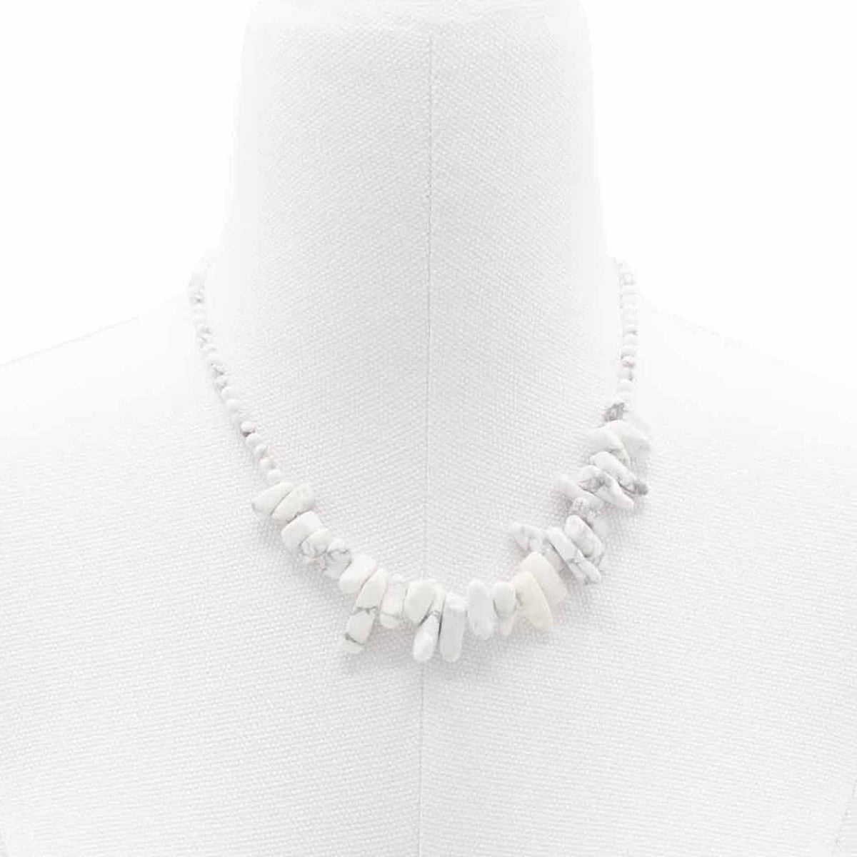White Jasper Longstone Gemstone Necklace